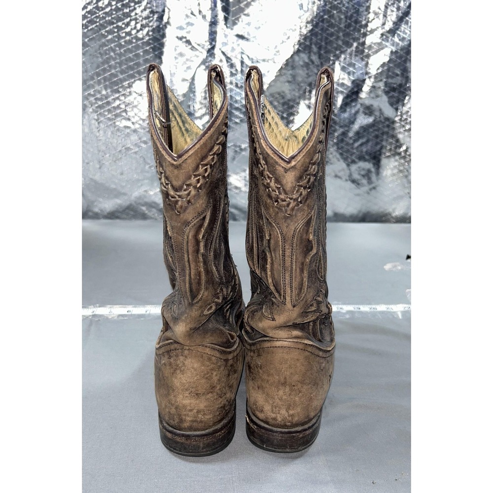 Frye Boots Womens Size 10 Brown Leather Western Pull On Embroidered F973 - Picture 4 of 9